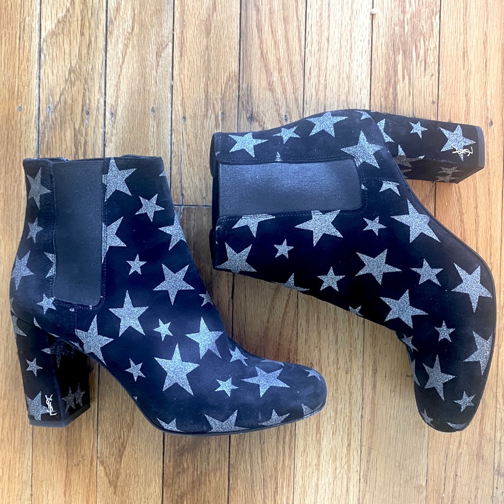 Saint Lauren Star Booties YSL Boots